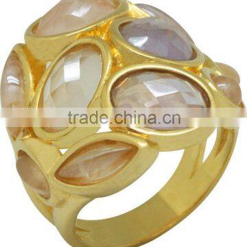 Gold Plated Fashion Ring with natural stone