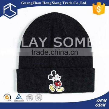 Promotional Black Warmth Winter Fun Beanie Knit Hats for Men
