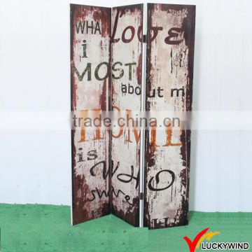 shabby chic folded wooden screen