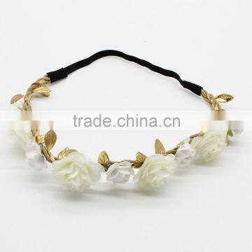 Hot-sales Girl Flower Headband Gold Leaves Flower Headband for Kids Toddler Baby Princess Flower Headband Wh-1828 photo-5