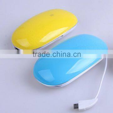 AWC808 5200mah Mouse Shape Cute Built in Cable Small Appliance Charger Portable Phone Charger photo-2
