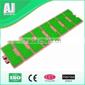 Straight running friction pad slat top chain