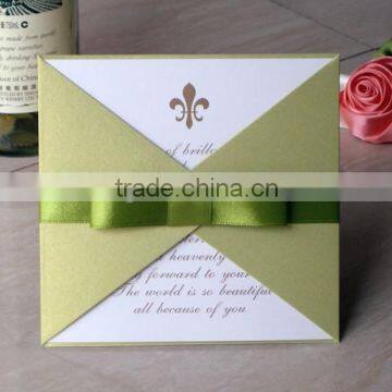 Latest wedding invitation with ribbon