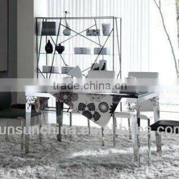 modern beautiful antique stainless steel temper glass living room furniture set