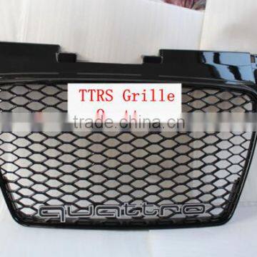 TTRS Style Front Honey Comb Grill Silver Frame Grille Fits For 2013