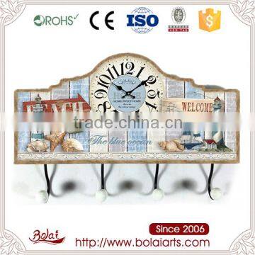 Cross-linked with a hook the blue ocean mdf oriental wall clock