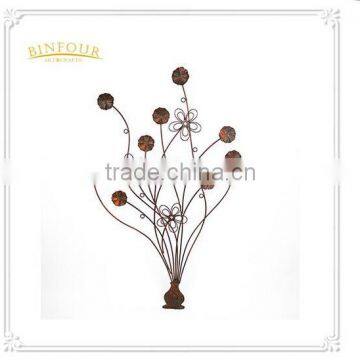 Most popular wrought iron metal flower wall plaque,Home Decor