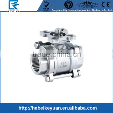 1inch Screwed end 3pc ball valve with ISO5211 Mounting pad industry valves