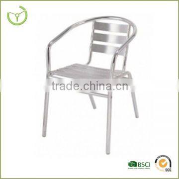 Patio polished aluminium chair/aluminum bistro armchair for sale