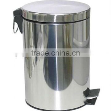 5L stainless steel foot pedal waste bin