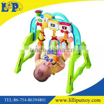 Newest colorful plastic train baby gym shelf