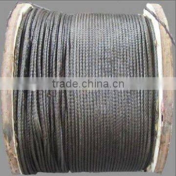 hot sell ungalvanized steel wire rope 7*19