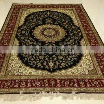 Turkish knotted silk hand made antique persian rugs