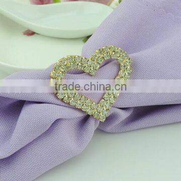 wholesale bulk table decoration & accessories type heart shape crystal wedding napkin ring