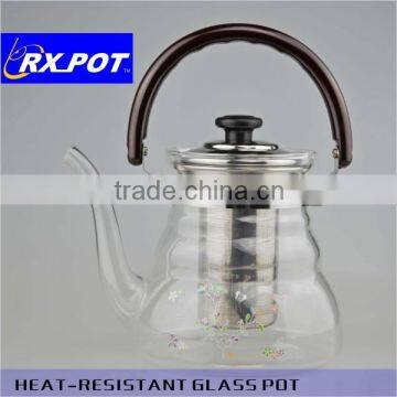 Premium Heat Resistant Glass Tea Pot With Stainless Steel Filter 1100S photo-3