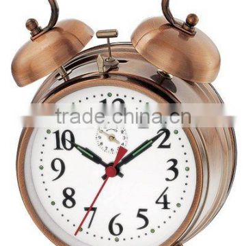 4.5 metal case mechanical alarm clock mechanism, retro design clock, desktop clock