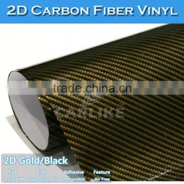 Air Free Super Quality Black Glossy Car Stickers Vinyl 2D Carbon Fiber Foil photo-2