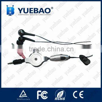 Retractable Earphone with microphone for promotion