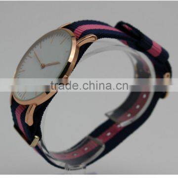 2016 Top Brand Fashion Stainless Steel Nylon Strap Sports Wristwatch Quartz Movement Watch