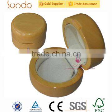 High quality round shape custom ring jewelry box wooden