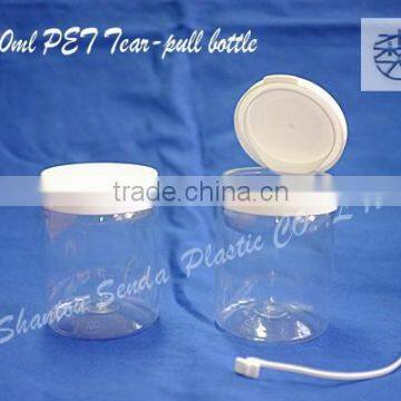 tear pull cap bottle, tear off bottle round, pet 200ml bottles