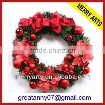 Zhejiang wholsale decorative red artificial boxwood wreath easel christmas decoration wreaths cheap