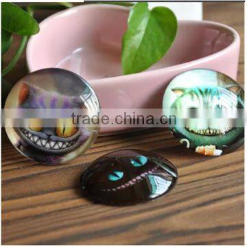 Beautiful customized dome glass crystal fridge magnet cat