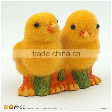 Garden Ceramic Decoration With Yellow Flocking Chickens