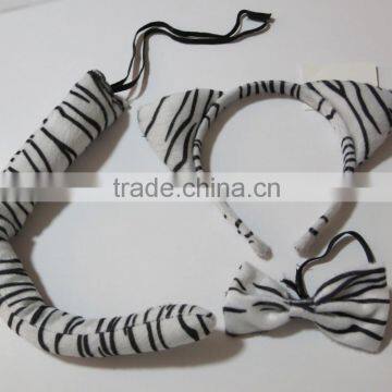 Cosplay Party Dress Up Plush Fluffy Bunny Rabbit Tiger Zebra Panther Cat Ears Fabric Hairband photo-5