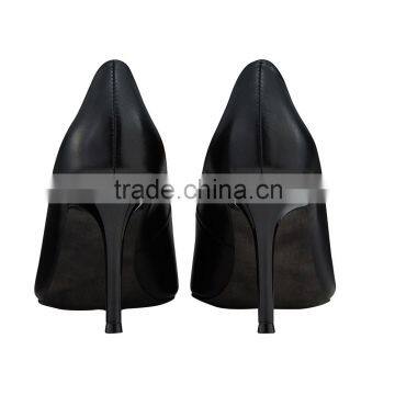 Fancy Party High Heel Pointed Toe Classic Ladies Breatheable PU Lining Comfortable Black Sheep Skin Pump Shoes photo-3