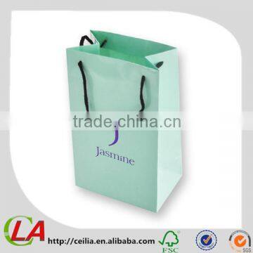 Simple Design UV Printing Rope Handle Rectangular Paper Bag