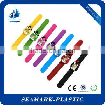 2016 custom cartoon silicone watch slap band kids slap band watches for sale