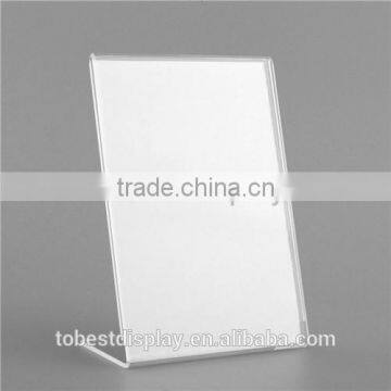 handmade excellent L shaped clear acrylic a4 paper holder/acrylic menu stand/acrylic label holders