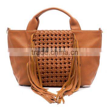 2016 Fashion elegance handbag women handbag soft faux Leather Handbag Fringe Tote