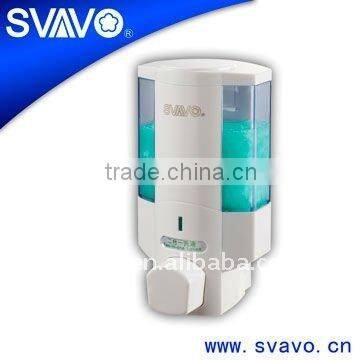 plastic liquid shower soap dispenser with clarified tank and can be fixed on the wall