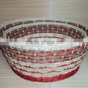 2016 Newest Handmade Round Rattan Furniture Basket Set/2 from Vietnam for Home decoration