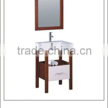 24" Floor Standing Modern Cherry Bathroom Vanity