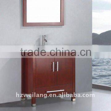 36 inch Modern Cherry Solid Wood Bathroom Cabinet