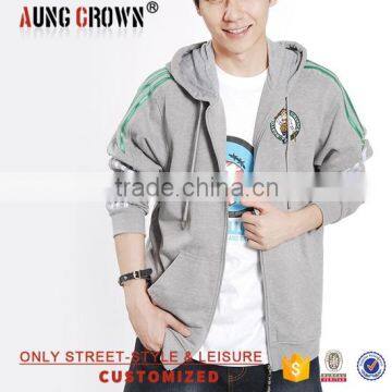 OEM Printed Zipper Hoodie Solid Color High Quality Long Sleeve Fashion