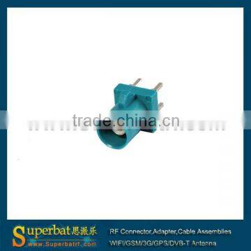 Fakra Plug PCB mount Straight connecntor Waterblue /5021 Neut