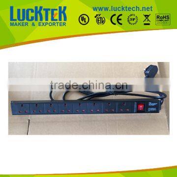 Rack mount 8 ways UK socket vertical power strip