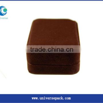 Made In China Boxes Wholesale For Ring Flocking Jewelry Box Brown