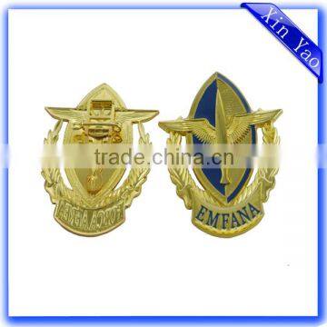Customized Zinc Alloy Gold Plating Enamel Eagle Embossed Pin Badge photo-5