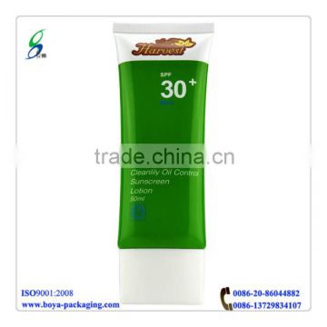 flat cosmetic tubes with acrylic cap used for sunscreen cream