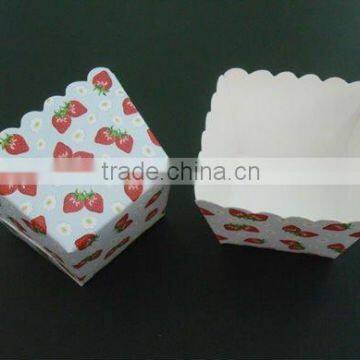 Sweet strawberry square Cupcake Liners Muffin cases