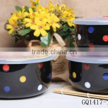Hot Saling Bowl Ceramic With Silicone Lids to Keep Fresh