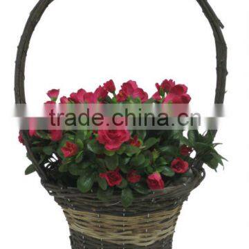 Black/white Rattan JUMBO 5 Pcs Basket Set With Handle 10"-12-14-16-18" photo-2