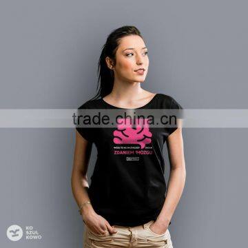 2016 Custom Printed Female Design Women Tee T-shirt with Print Logo DTG OEM service Screenprint Transfer