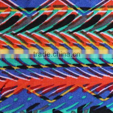 Zig Zag Stripe Diamond Shape Printed Polyester Cotton Rayon Blend Fabric photo-5