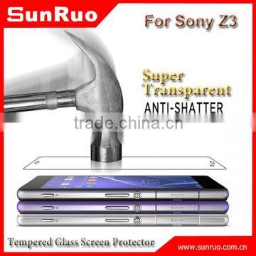 Tempered glass cell phone screen guard for sony z3 screen protector film